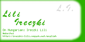 lili ireczki business card